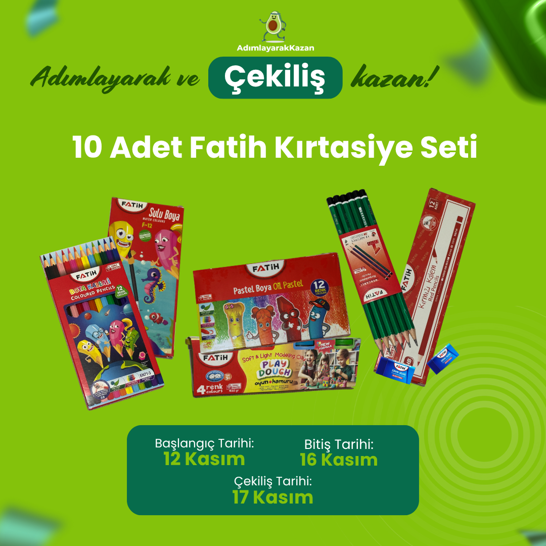 10 Adet Fatih Kırtasiye Seti Çekilişi